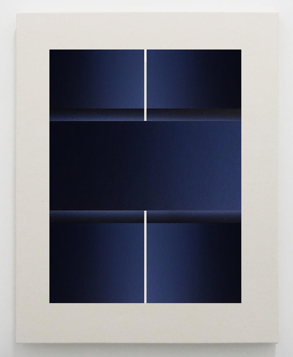 Senem Oezdogan, Blue on Blue 5, Acrylic on Canvas, 40x50 inches, 2017