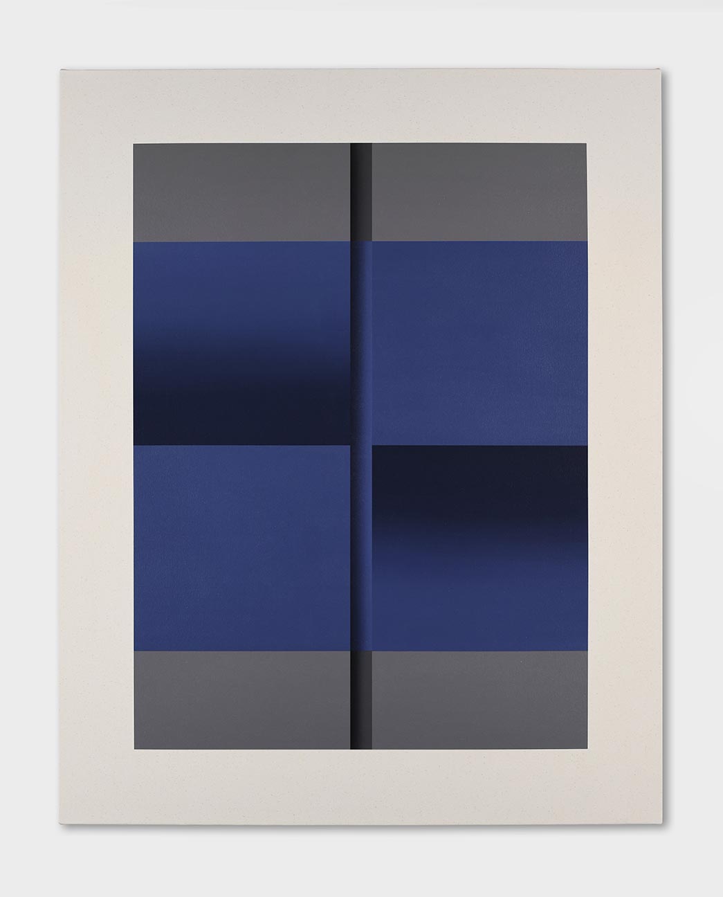 Senem Oezdogan, Blue on Brown II, Acrylic on Canvas, 40x50 inches, 2018