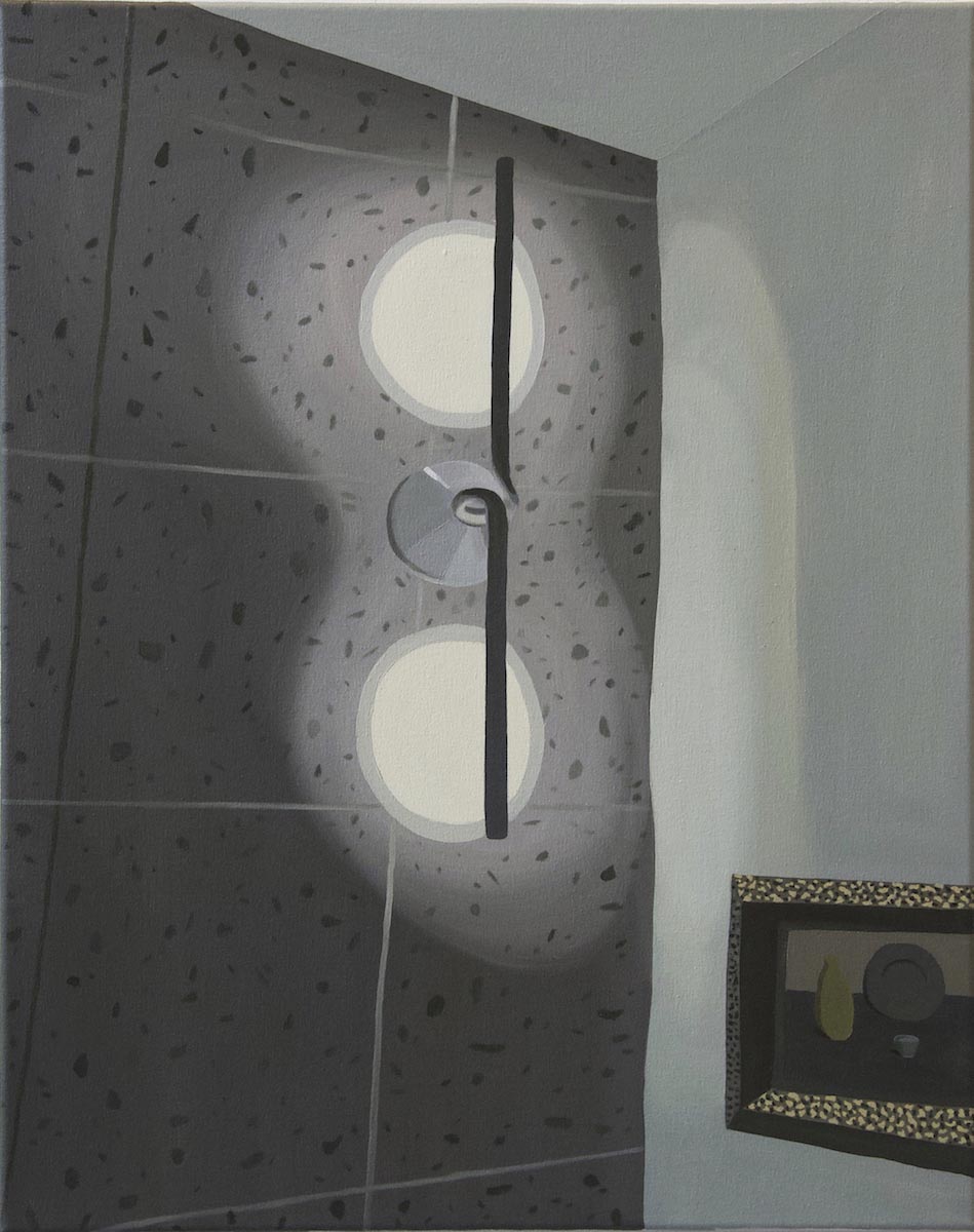Davis Arney, Bathroom, 2018, Oil on canvas, 30