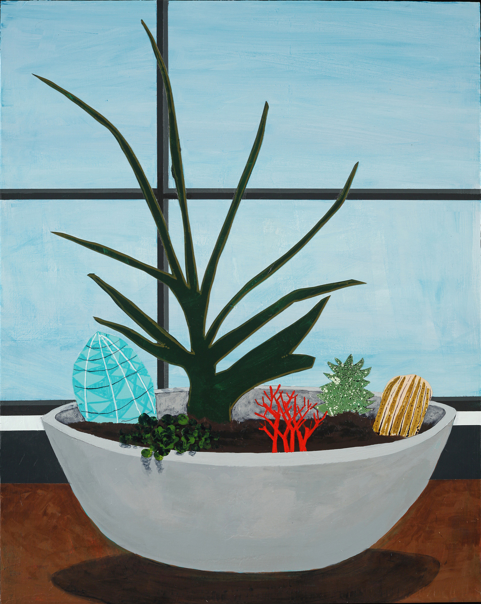 Latin Roots, 2018, Acrylic on panel, 20 x 16 inches
