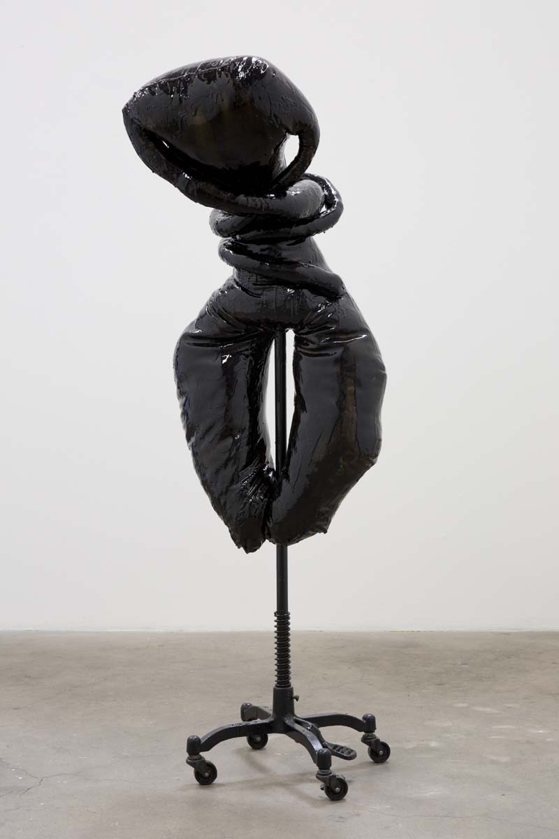 Isabel Yellin, Sheila, Leatherette, Rubber, Dress Form Stand, 2017, 60 x 19 x 19 in