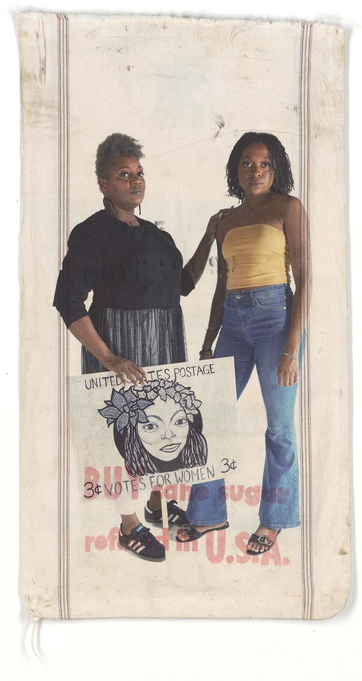 Sanah’s 3 Cents Pigment Print on Vintage Sugar Sack 33