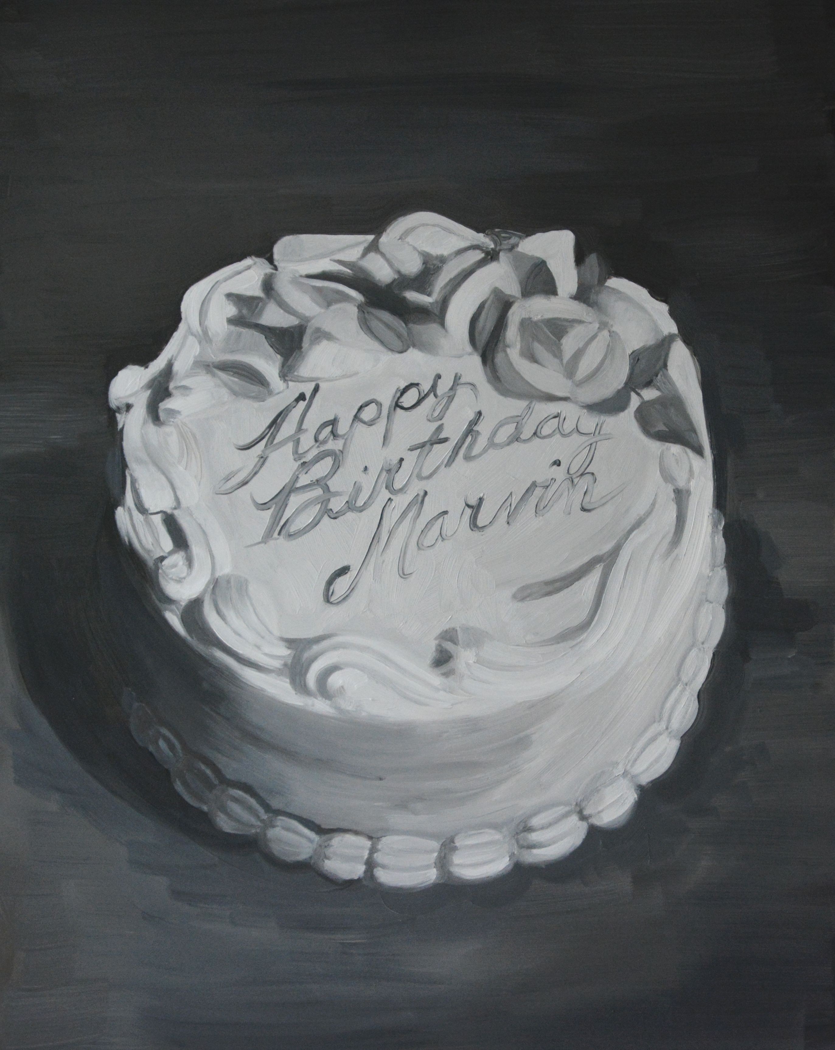 Cake, 2018, oil on panel, 16 x 20 inches