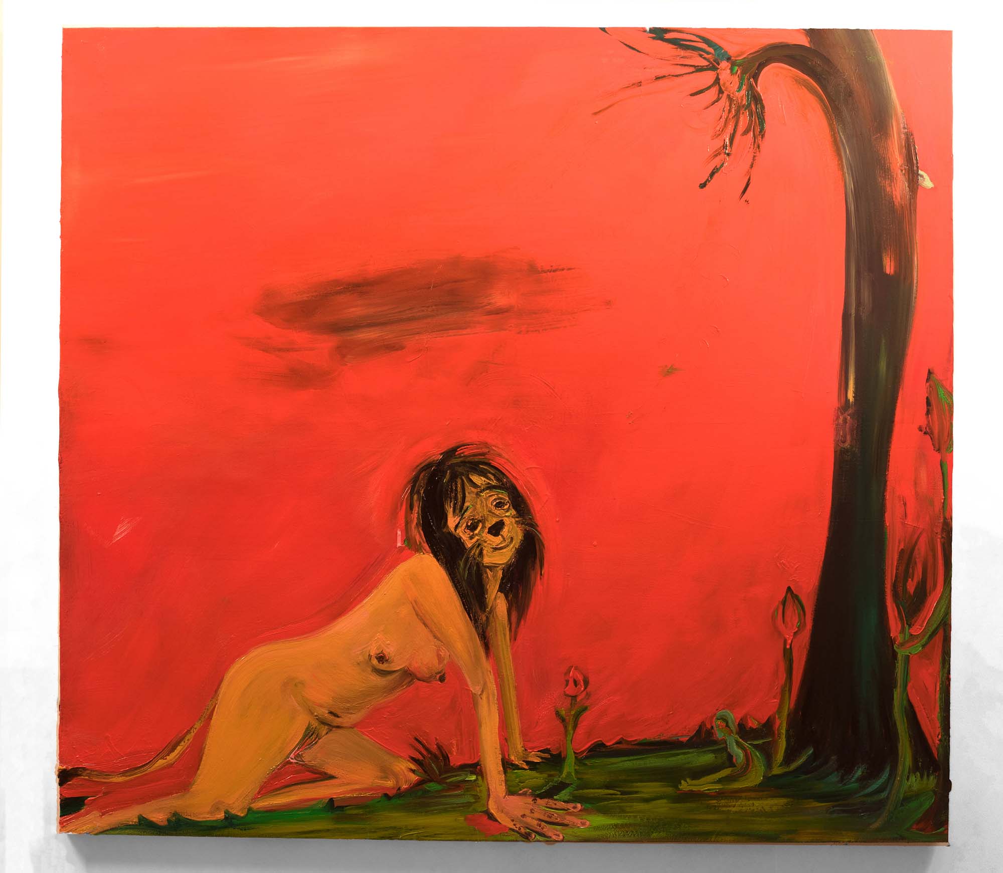 Tsailing Tseng, Animal instinct, oil on canvas, 50 x 55 inches, 2019